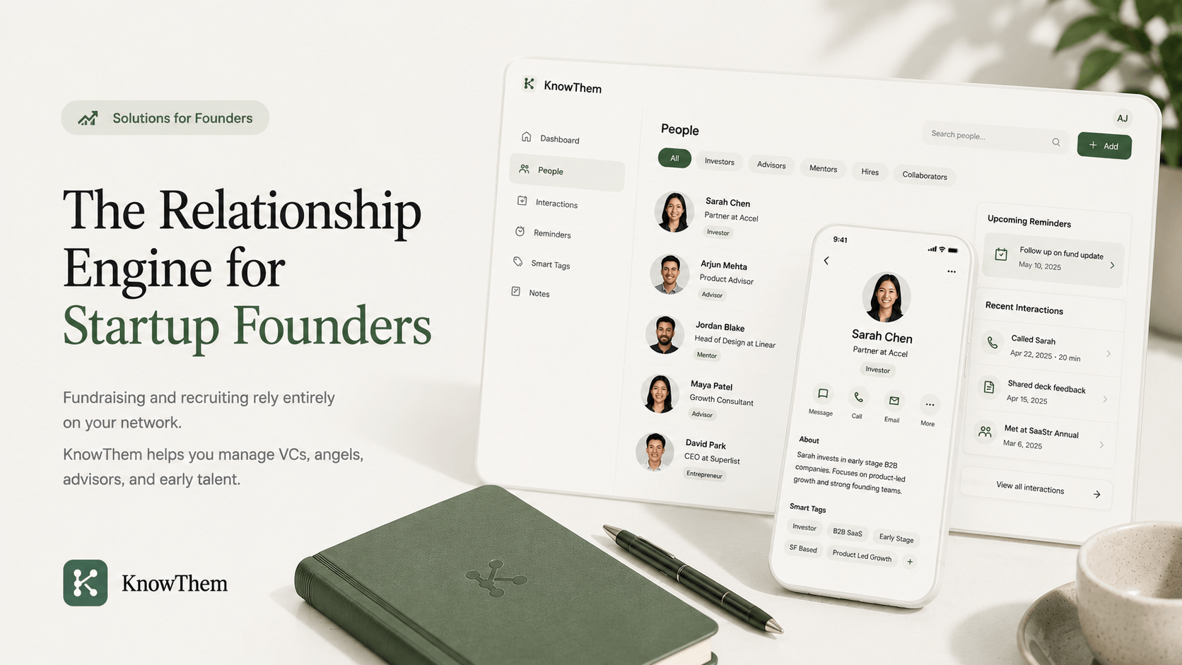 KnowThem startup CRM for founders managing investor relationships and warm intros