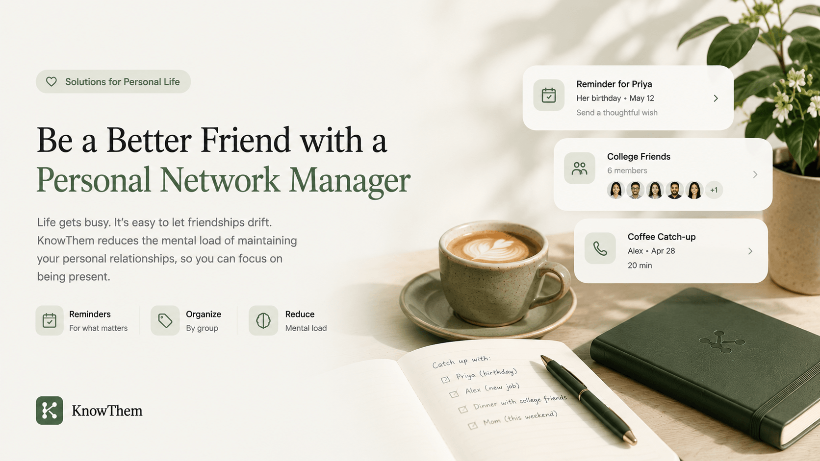 KnowThem relationship tracker for maintaining personal friendships and family connections